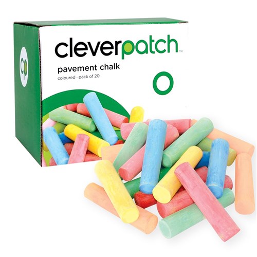 CleverPatch Pavement Chalk - Coloured - Pack of 20