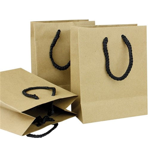 Small Paper Gift Bag - Brown - 11 x 6 x 14cm