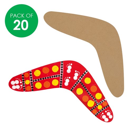 Wooden Boomerang Shapes - Small - Pack of 20