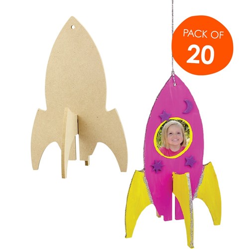 3D Wooden Rockets - Pack of 20