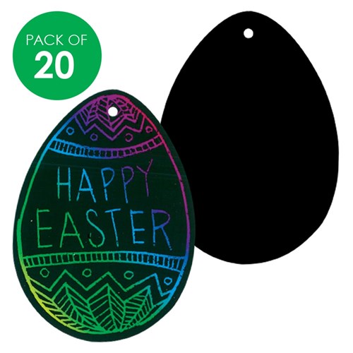 Scratch Board Egg Shapes - Pack of 20