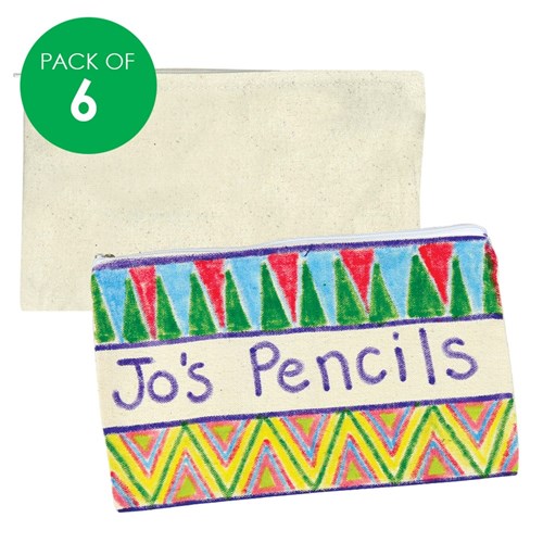 Cotton Pencil Cases - Pack of 6