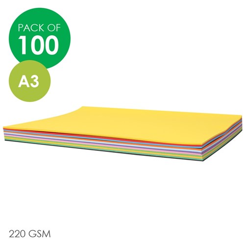 CleverPatch Cardboard - Assorted Colours - A3 - Pack of 100