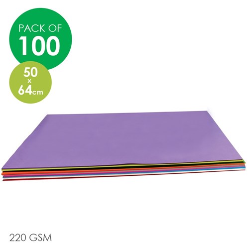 CleverPatch Cardboard - Assorted Colours - 500 x 640mm - Pack of 100
