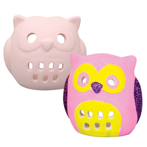 Ceramic Owl LED Tealight Holders - Pack of 4