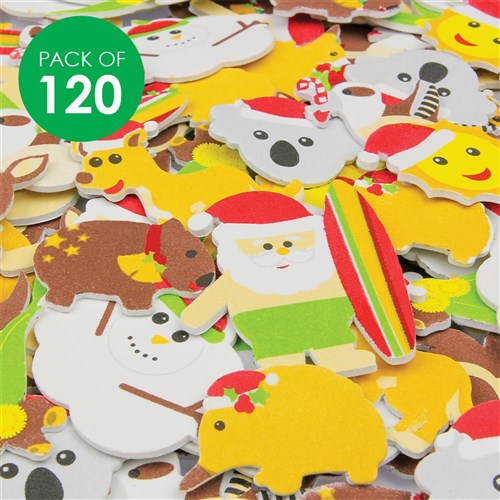 Foam Aussie Christmas Stickers - Pack of 120