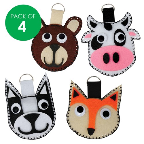 Felt Animal Sewing Bag Tags CleverKit Multi Pack - Pack of 4