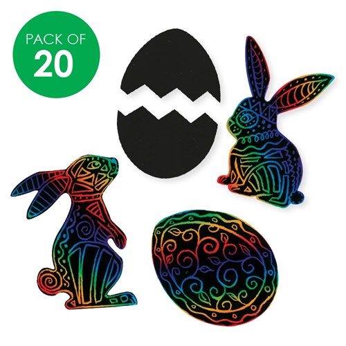 Easter Scratch Art Stickers - Pack of 20