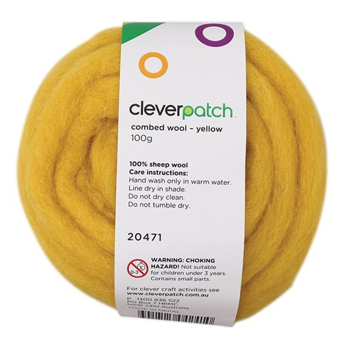 Combed Wool - Yellow - 100g