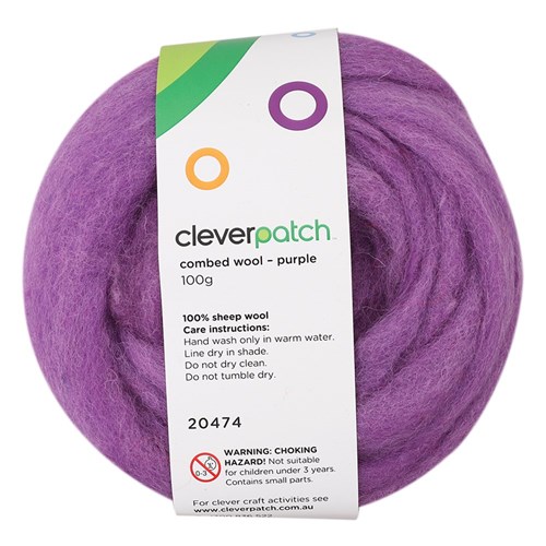 Combed Wool - Purple - 100g