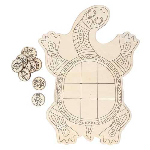 Indigenous Designed Wooden Tic Tac Toe Set - Each