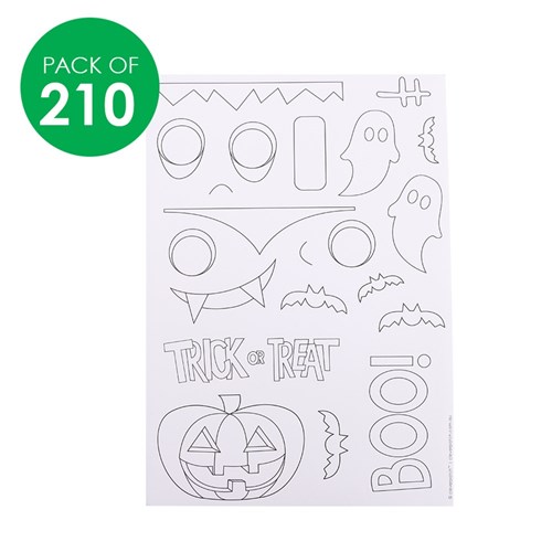 Halloween Colour In Stickers - Pack of 210