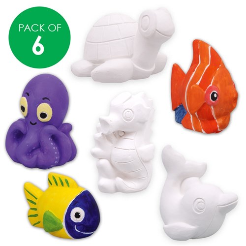 Plaster Sea Animals - Pack of 6