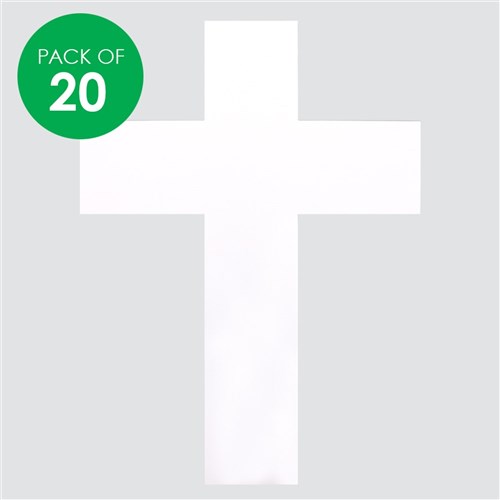 Cardboard Crosses - White - Pack of 20