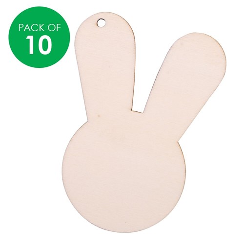Wooden Bunny Shapes - Pack of 10