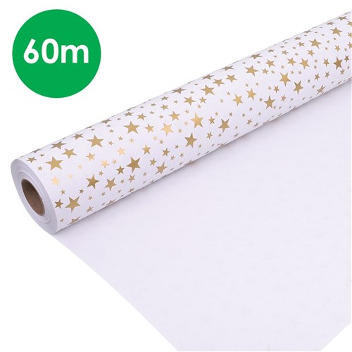Wrapping Paper - Gold Stars - 50cm x 60m