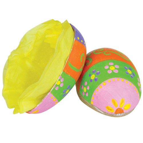 Painted Papier Mache Egg Canister