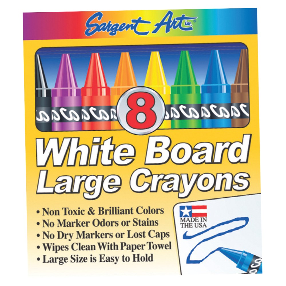 9.5 x 9.2 x 1.4 cm Wax Assorted Colour Sargent Art 22-0551 Fluorescent 8 Crayons Tuck Box 