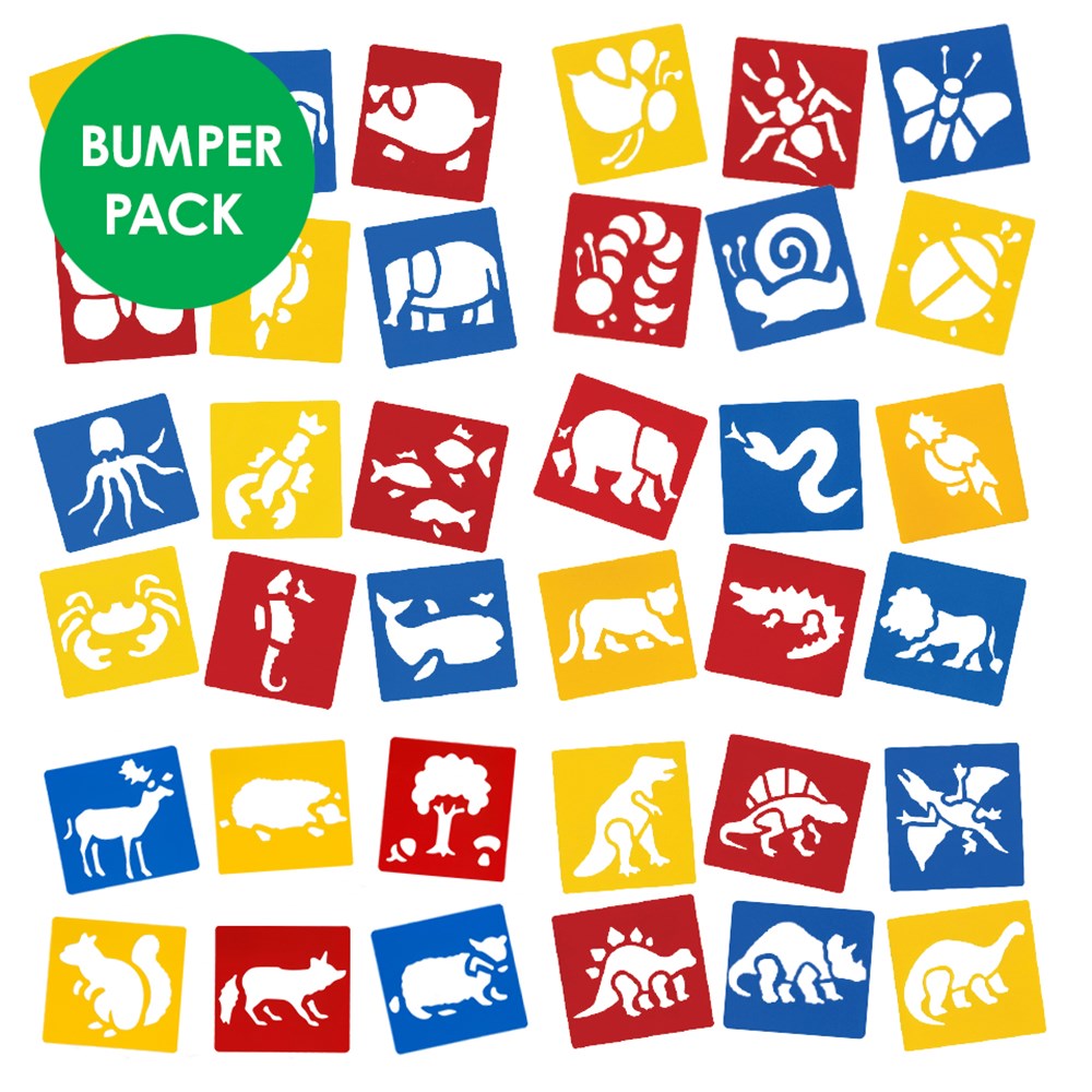 Bumper Animal Stencil Set - Pack of 36 | Stencils | CleverPatch - Art &  Craft Supplies