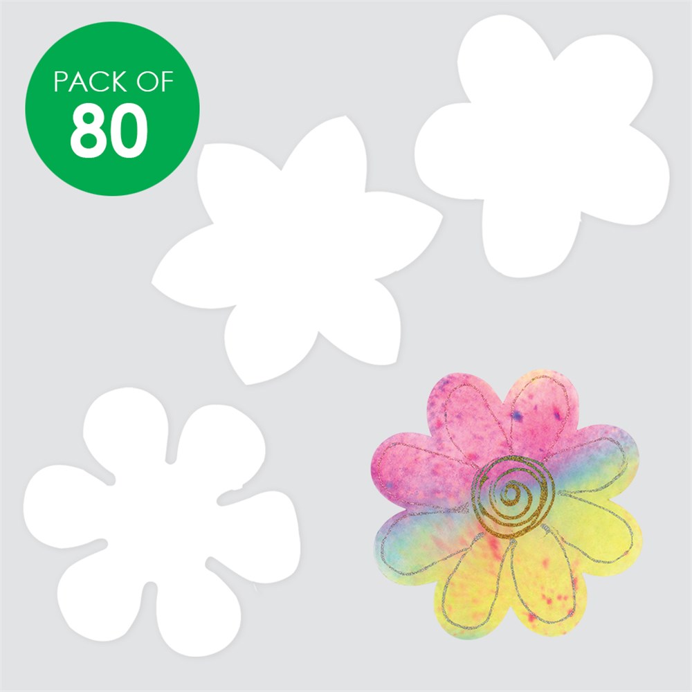 Colour Diffusing Flower Shapes - Pack of 80 | Watercolour & Colour
