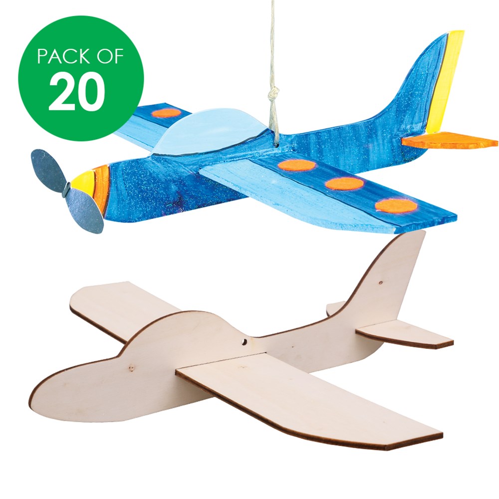 3D Wooden Planes - Pack Of 20 | Wooden Craft | Cleverpatch - Art & Craft  Supplies