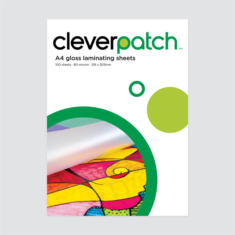 CleverPatch Laminating Sheets - A4 - 80 Micron - Pack of 100, Drawing  Supplies