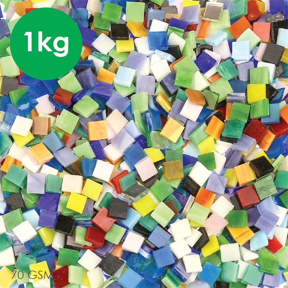 A20N-1 Ocean Glass Mosaic Tiles 20x20mm, 100gm pack - Perth Art Glass