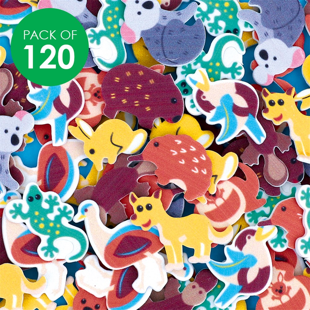 Foam Australian Animal Stickers - Pack of 120 | Foam | CleverPatch - Art & Craft Supplies Foam Australian Animal Stickers - Pack of 120 | Foam | CleverPatch - Art & Craft Supplies