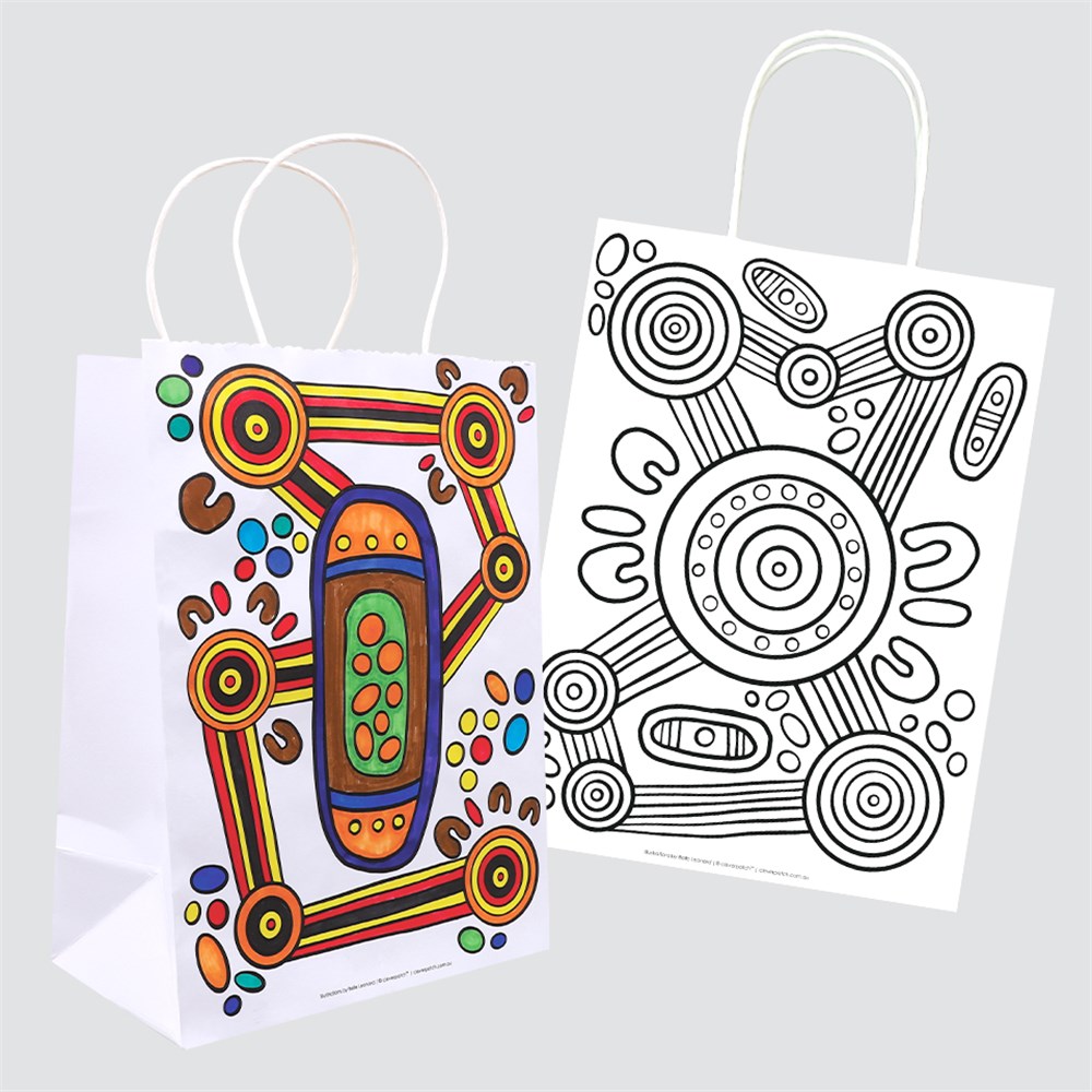 Colour In Indigenous Designed Gift Bag Each CleverPatch