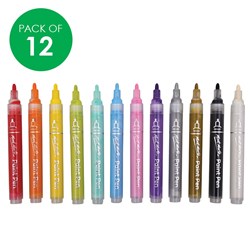 Mont Marte Acrylic Paint Pens - Broad Tip - Pack of 12