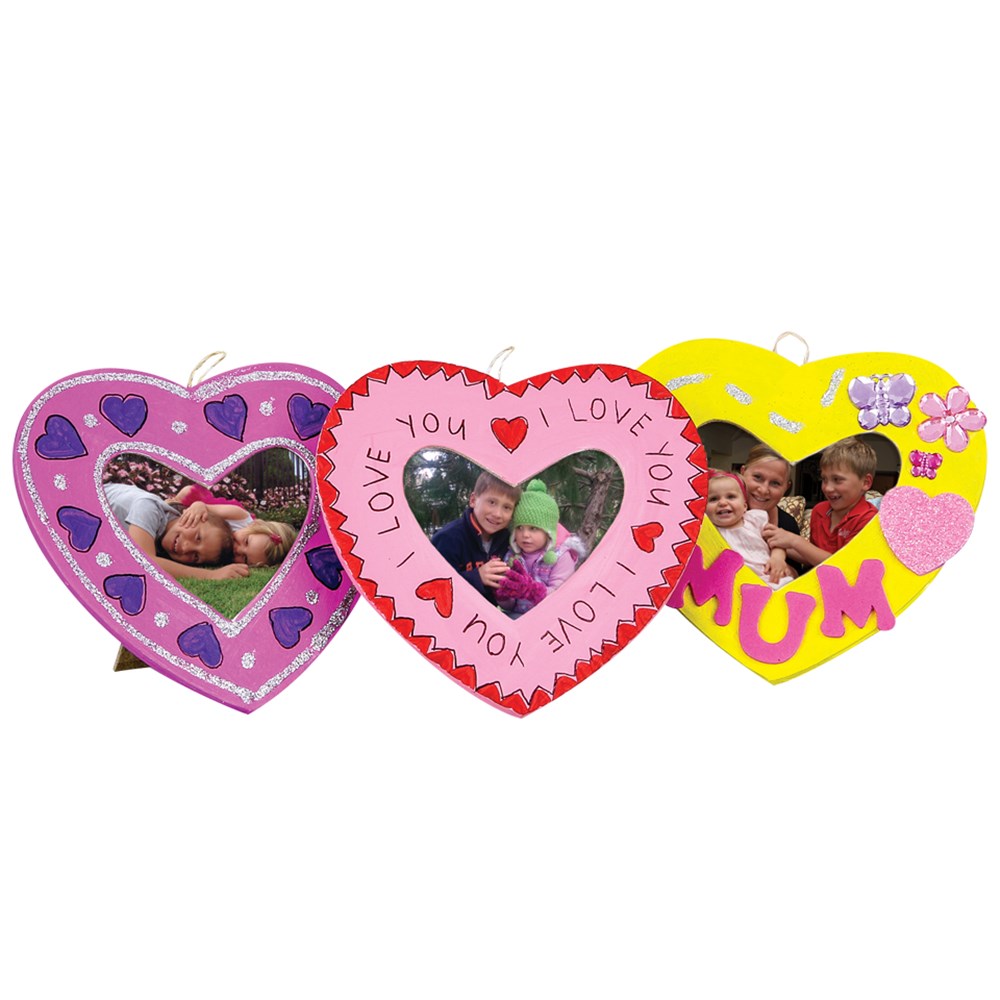 I Love You Mum Papier Mache Heart Frame Mother S Day Cleverpatch Art Craft Supplies