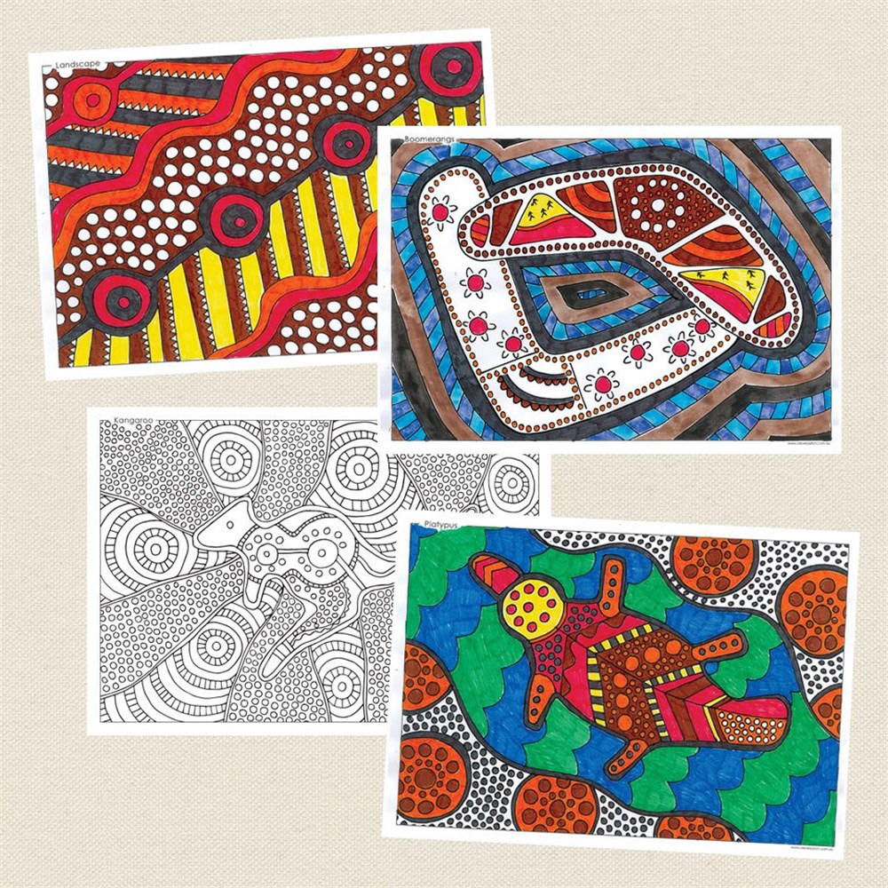 Aboriginal animal colouring pages to print