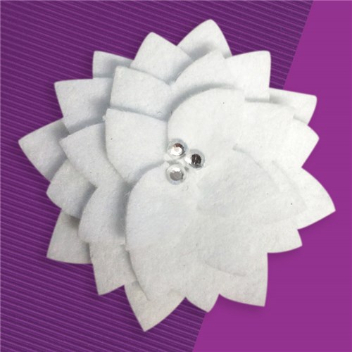 White Felt Brooch