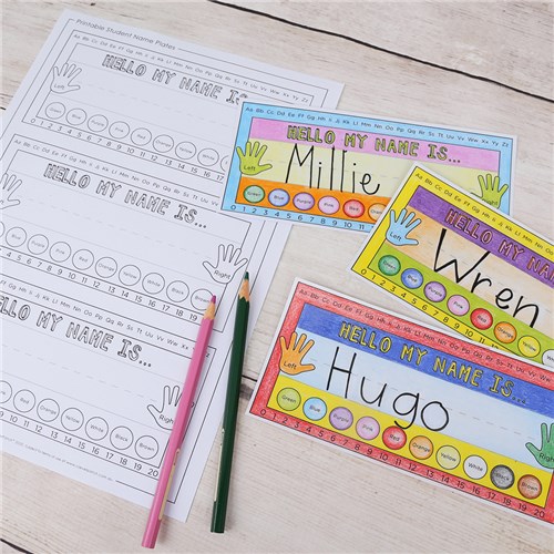 Printable Student Name Plates