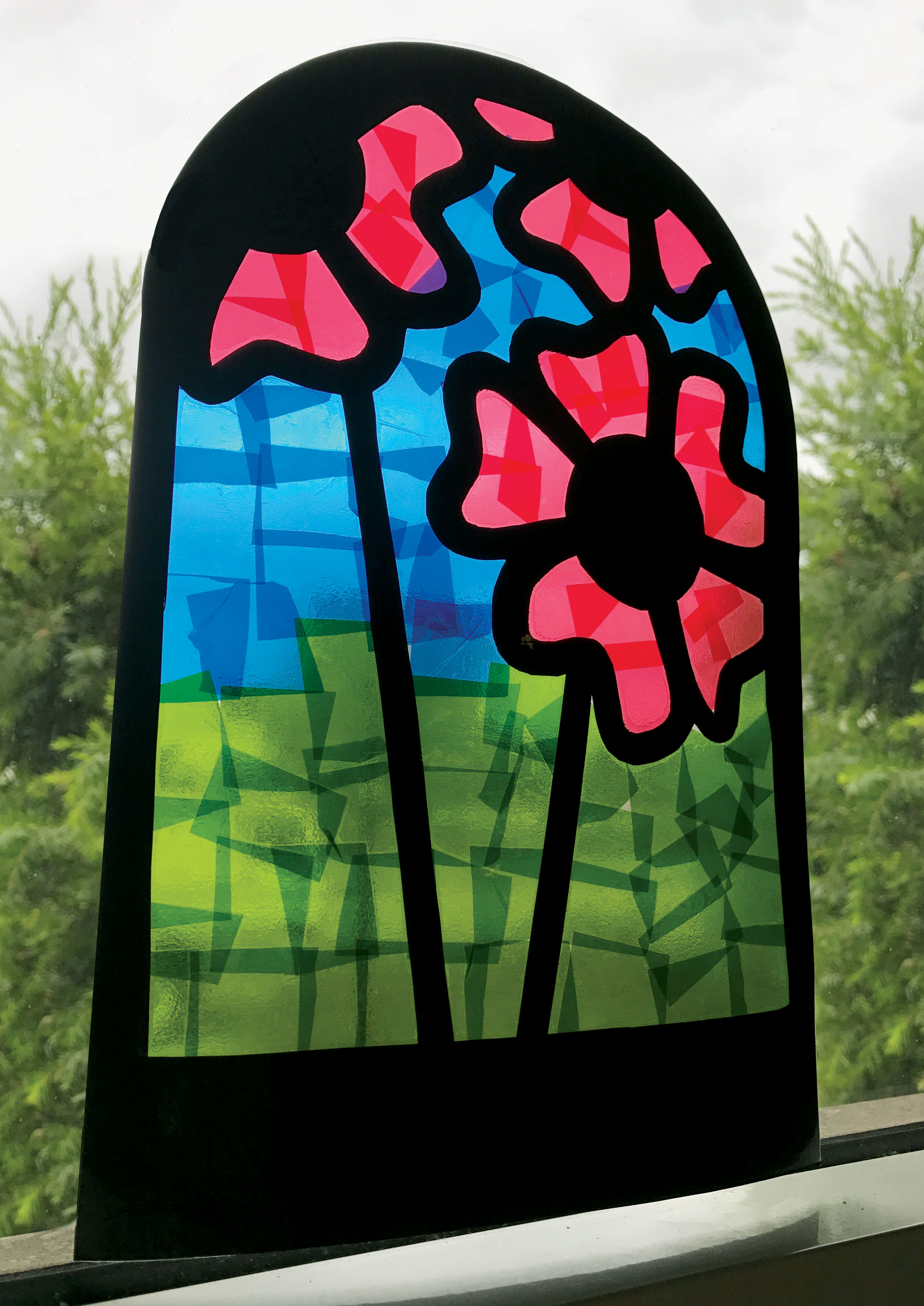 Stained Glass Poppies Commemoration CleverPatch Art & Craft Supplies