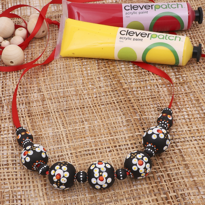 Dot Painted Beaded Necklace Beads Jewellery CleverPatch