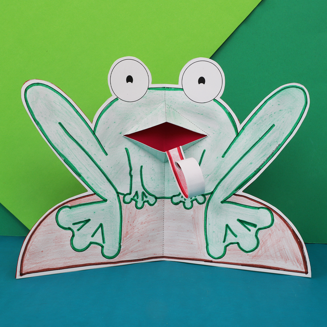Frog Paper Bag Puppet Craft [Free Template]
