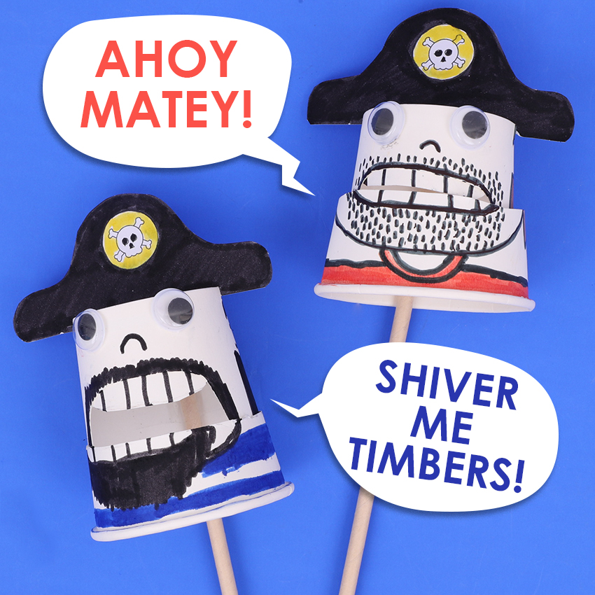 Paper Cup Pirate Puppet | Masks & Puppets - Clever Patch | CleverPatch ...