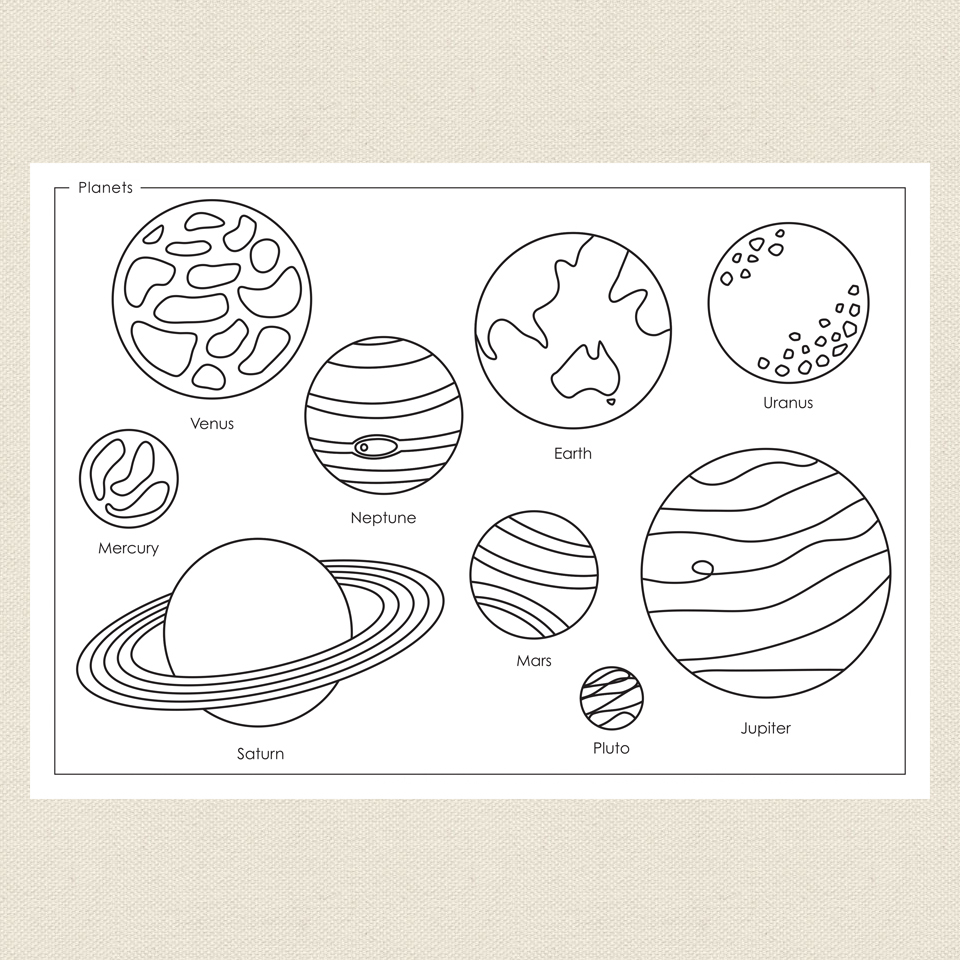 Solar System Outline Cut Out