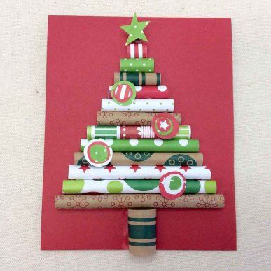 Christmas Tree Paper Roll Painting