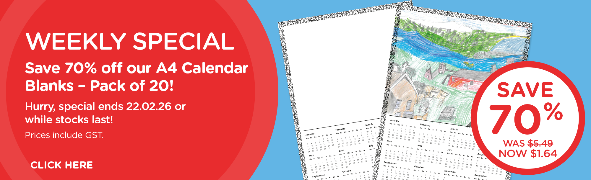 Weekly Special – 11653 Calendar Blanks