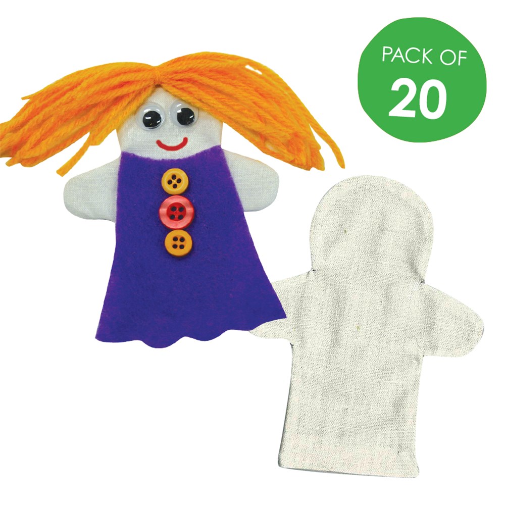 Cotton Finger Puppets Pack of 20 Sewing & Textiles CleverPatch Art & Craft Supplies