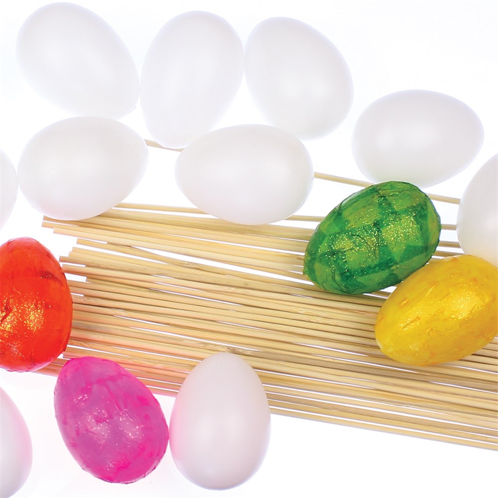 Plastic Eggs & Sticks Pack of 50 Decofoam CleverPatch Art