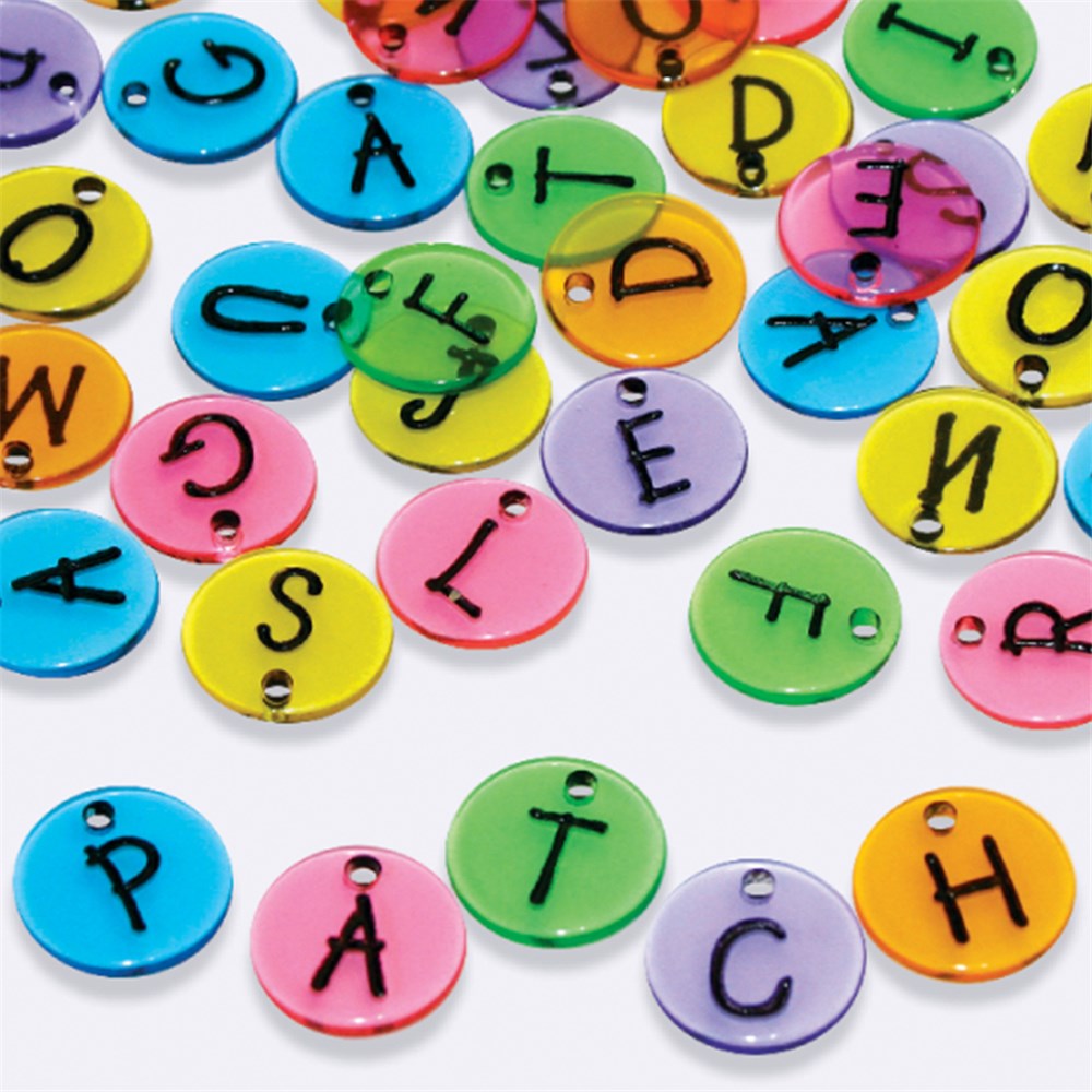 Alphabet Discs Multi Pack of 57 Beads & Jewellery Making CleverPatch Art & Craft Supplies