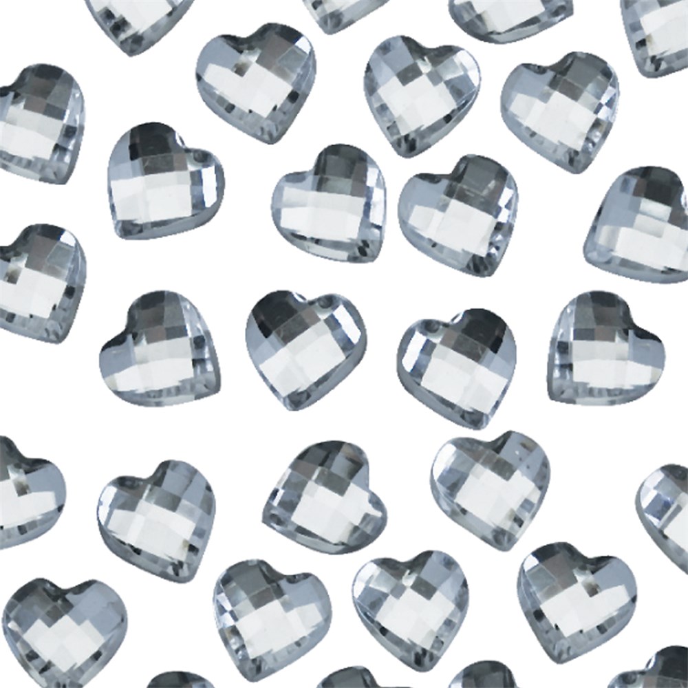 Silver Rhinestone Heart Heart Rhinestones - Silver - Pack of 25 | Sequins & Rhinestones ...