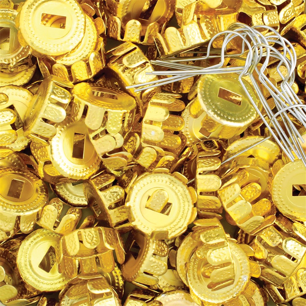 Ornament Caps Gold Pack of 60 Collage & Craft CleverPatch Art