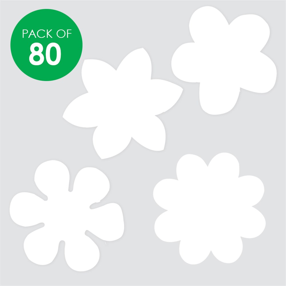 Colour Diffusing Flower Shapes - Pack of 80 | Watercolour & Colour ...