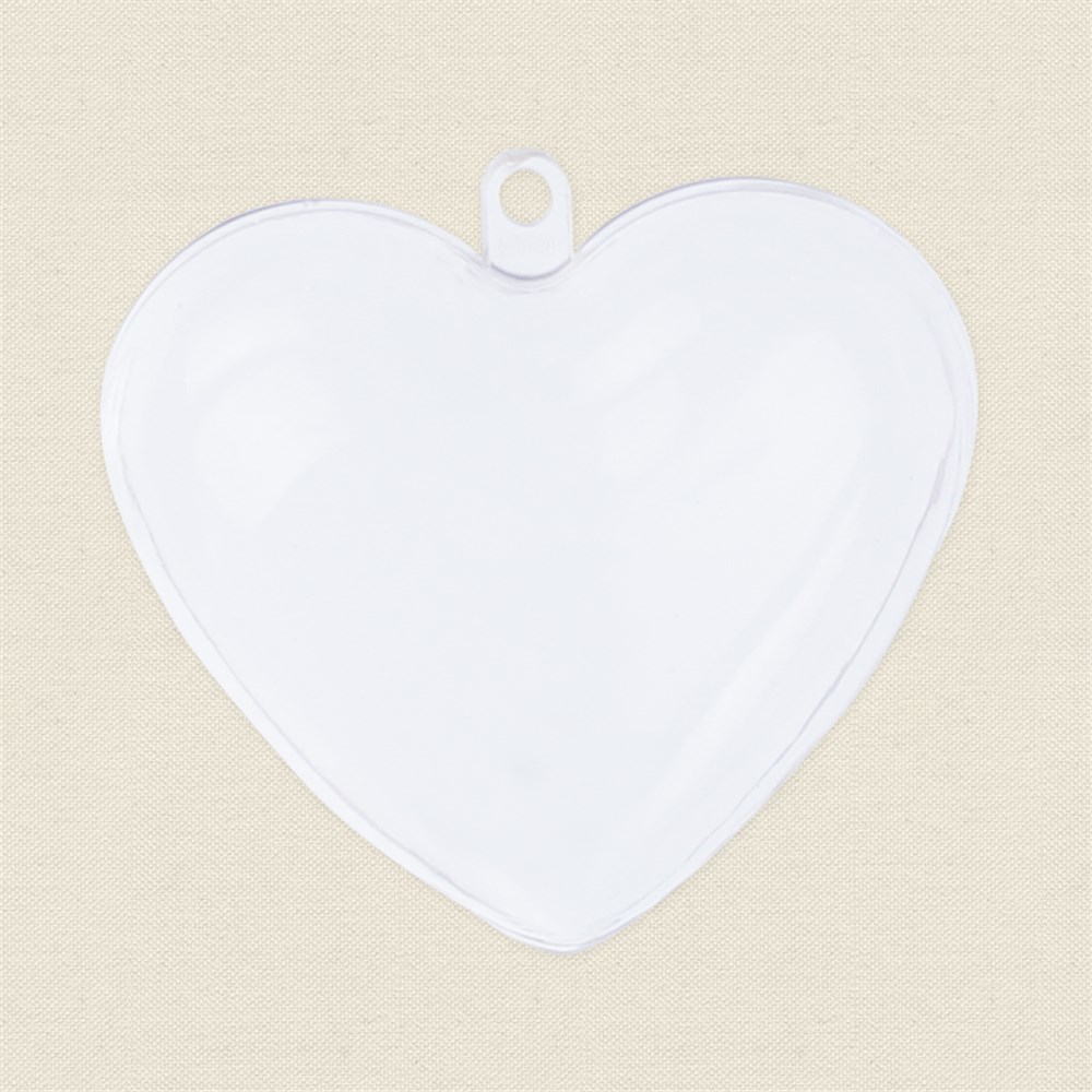 Clear Heart Ornament Plastic CleverPatch Art & Craft Supplies
