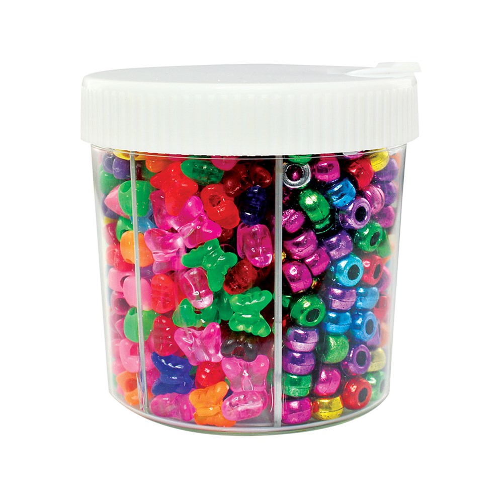Dispenser Bead Tub Bright Pack Beads & Jewellery Making CleverPatch Art & Craft Supplies