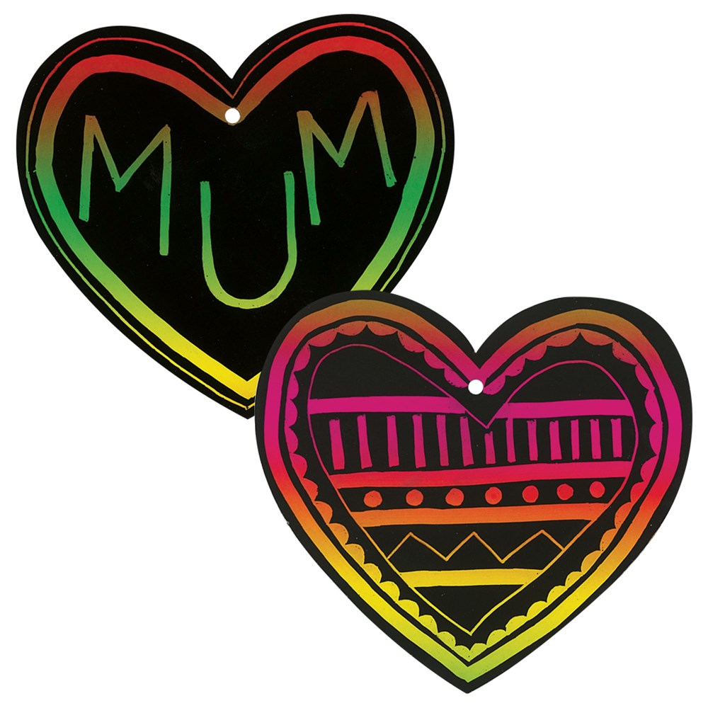 Scratch Board Hearts Pack of 20 Scratch Board CleverPatch Art